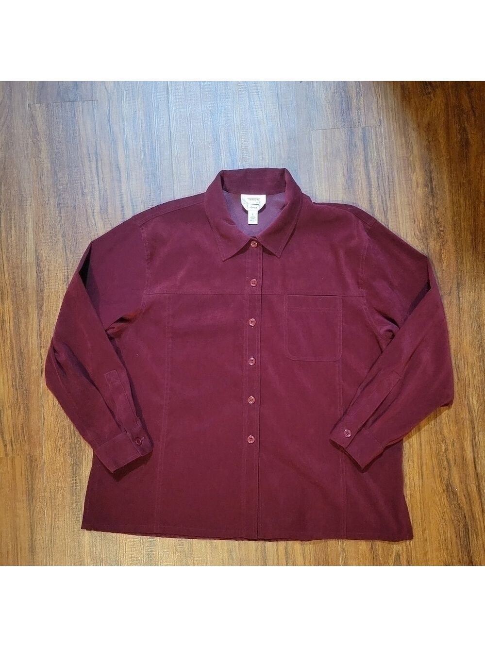 Talbots Shacket Size Large Petite, Velour Maroon